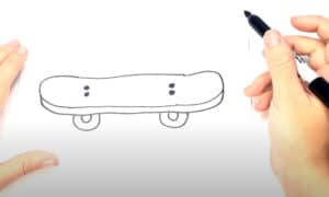 how to draw a skateboard step by step