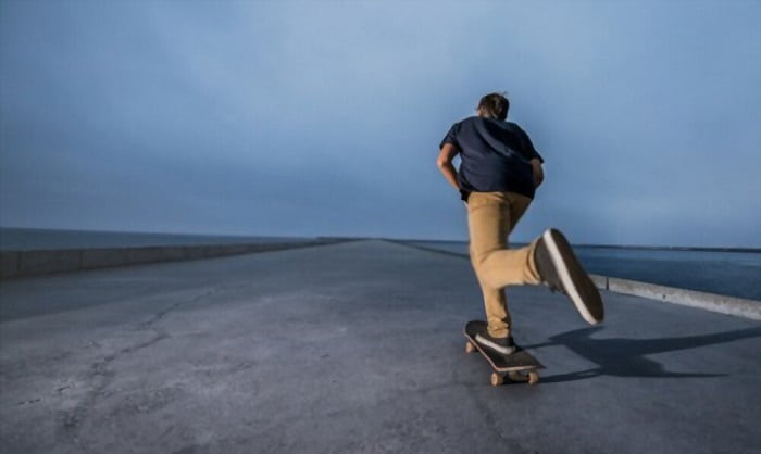 skateboard-pushing