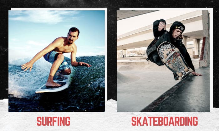 surfing vs skateboarding