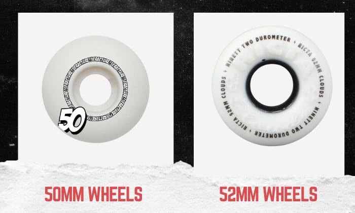 50mm skateboard wheels vs 52mm
